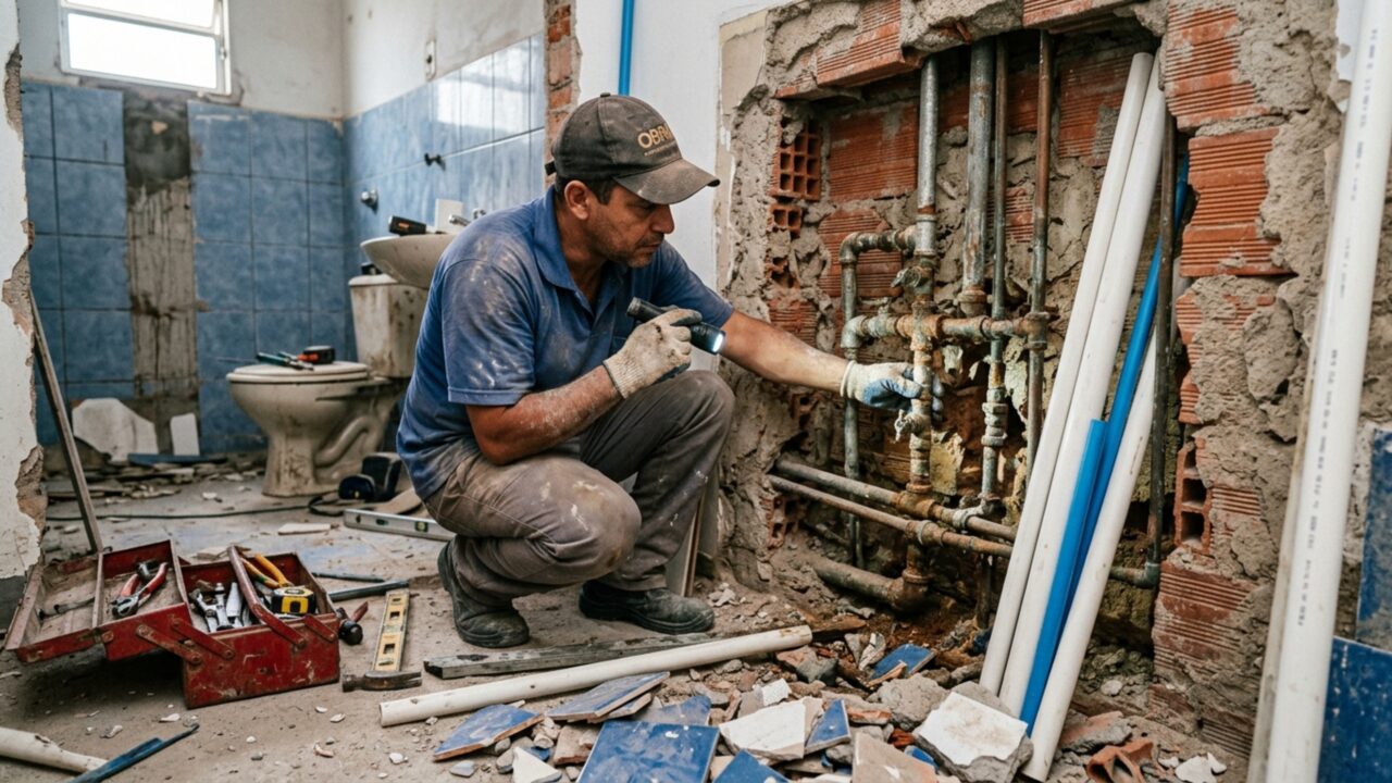 Quanto custa trocar toda a hidráulica da casa e como canos antigos podem transformar reforma simples em obra grande