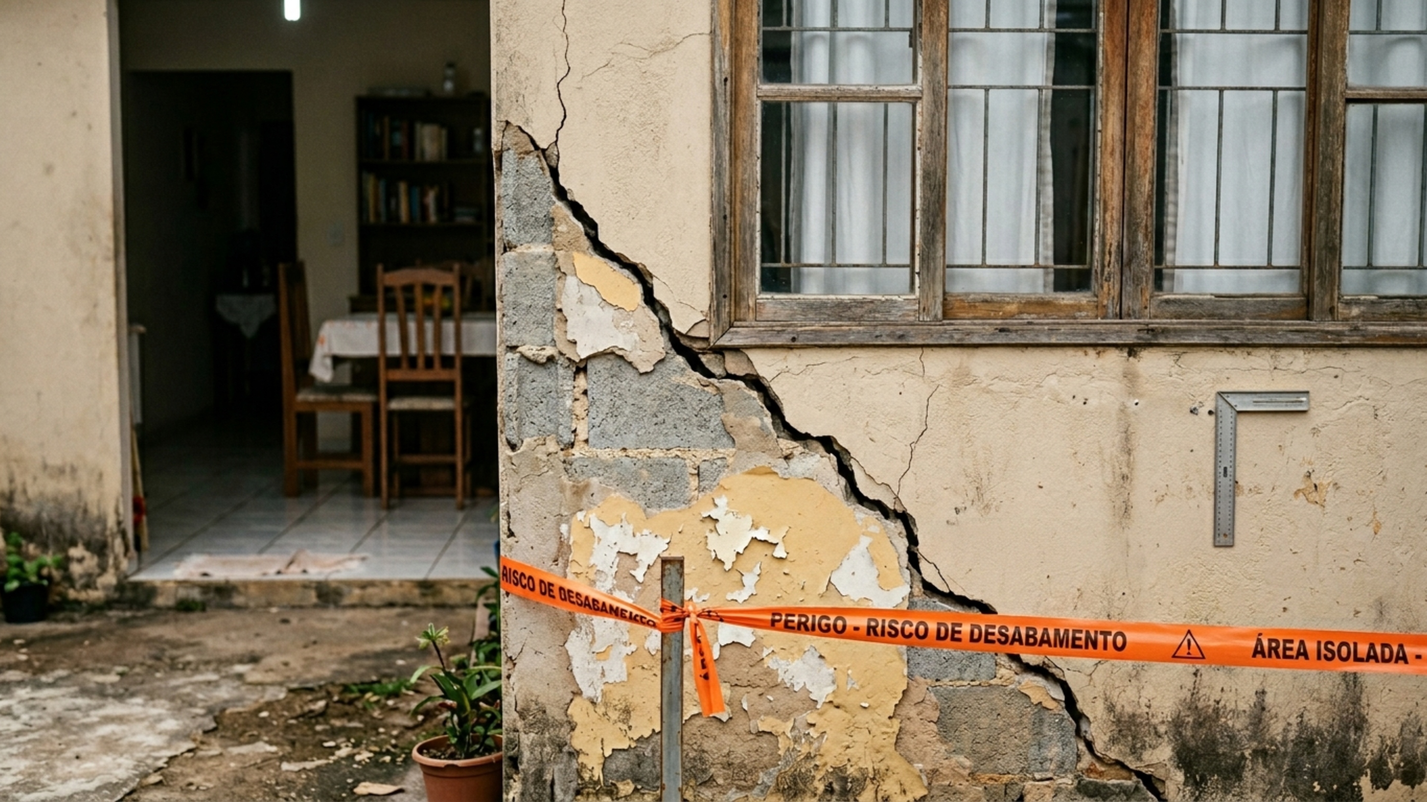 A rachadura que parece simples, mas pode indicar problema maior na estrutura da casa