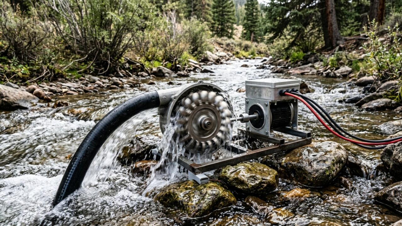 Ele construiu uma mini usina hidrelétrica portátil e agora pode ter energia onde quiser