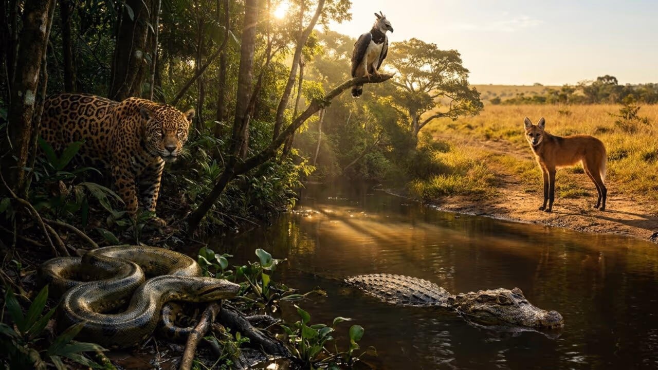 Onça-pintada não reina sozinha: superpredadores mostram como a fauna brasileira guarda caçadores surpreendentes