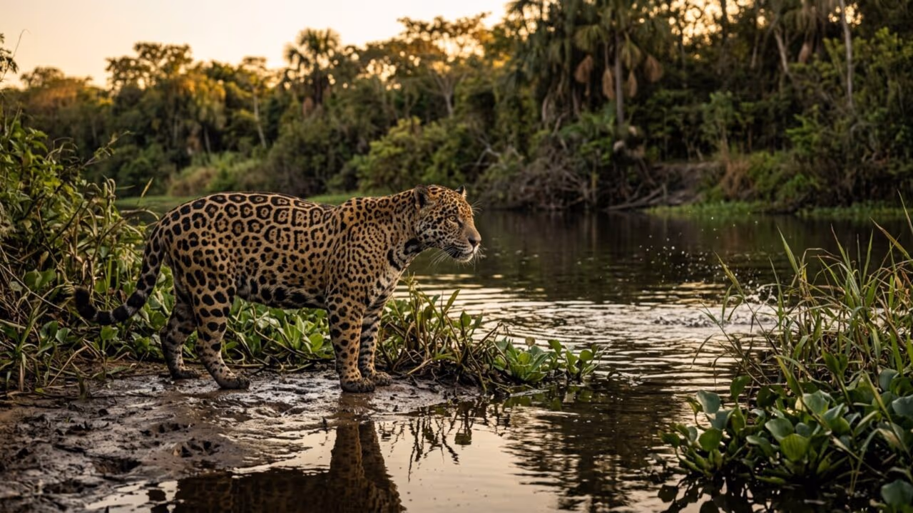 O felino das Américas que mata jacarés com uma mordida precisa no crânio
