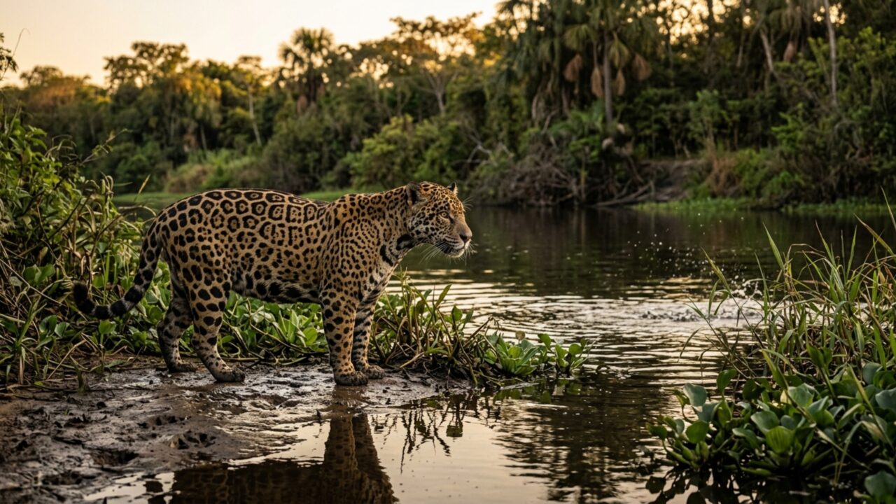 O felino das Américas que mata jacarés com uma mordida precisa no crânio