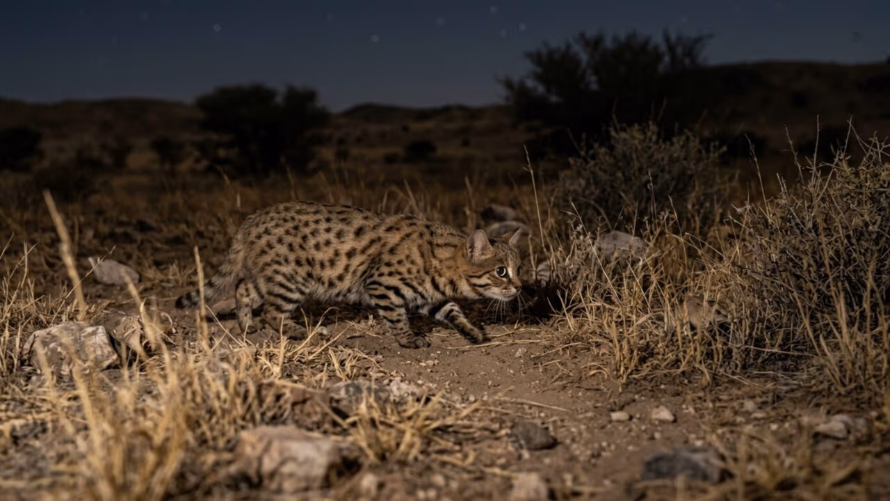 O gato selvagem pequeno que tem uma das maiores taxas de sucesso de caça do mundo