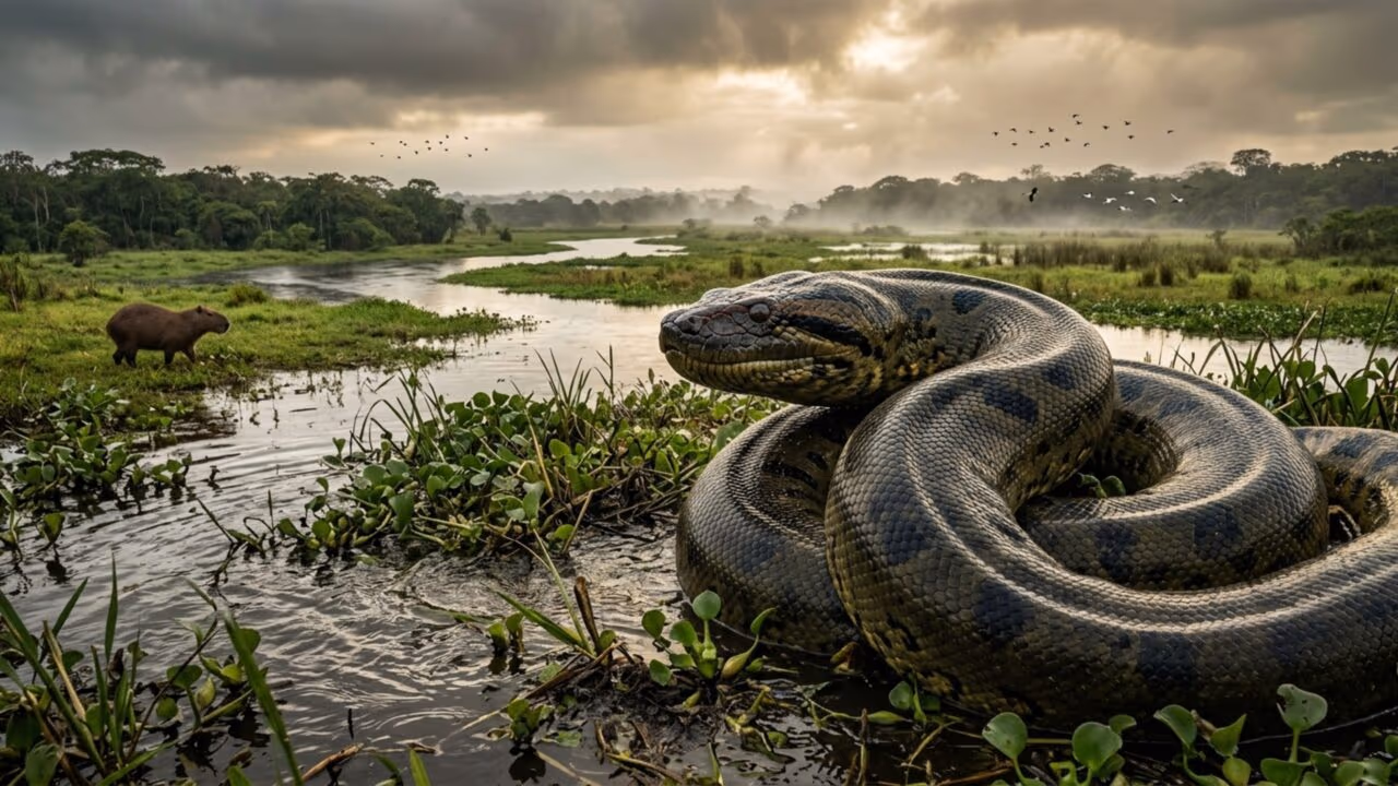 A serpente brasileira tão grande que consegue engolir uma capivara inteira após uma emboscada silenciosa