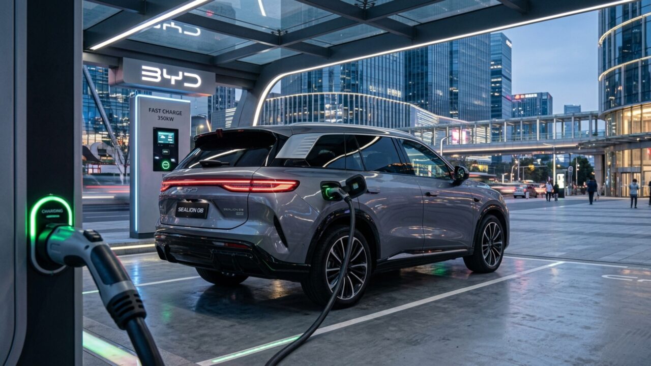 BYD Sealion 08 tem 900 km de autonomia, 643 cv e promete recarga de 10% a 97% em 9 minutos