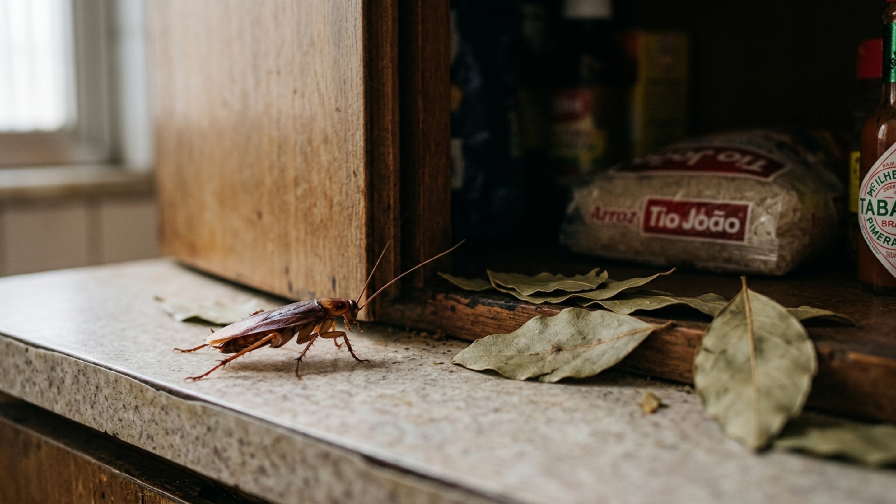 A única folha barata que você tem na cozinha e cria um escudo invisível contra baratas nos armários
