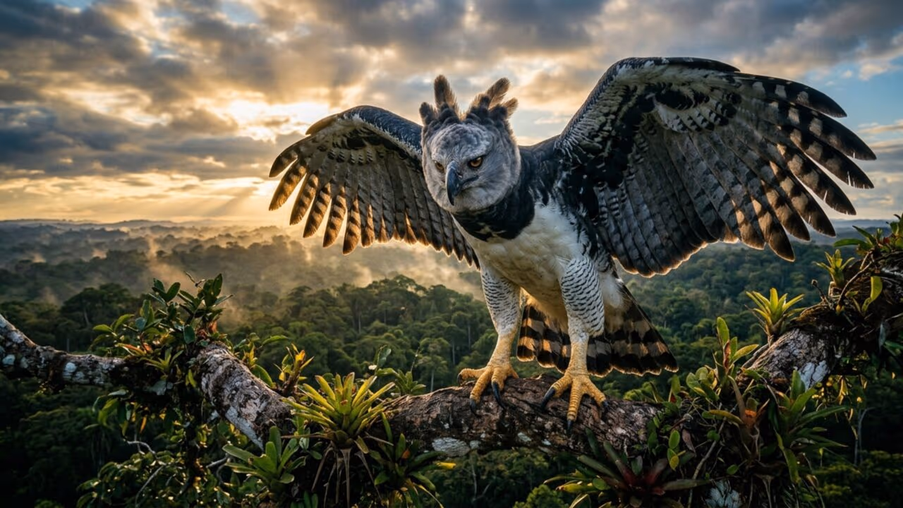 A águia gigante da Amazônia, capaz de arrancar macacos das árvores com garras maiores que as de um urso