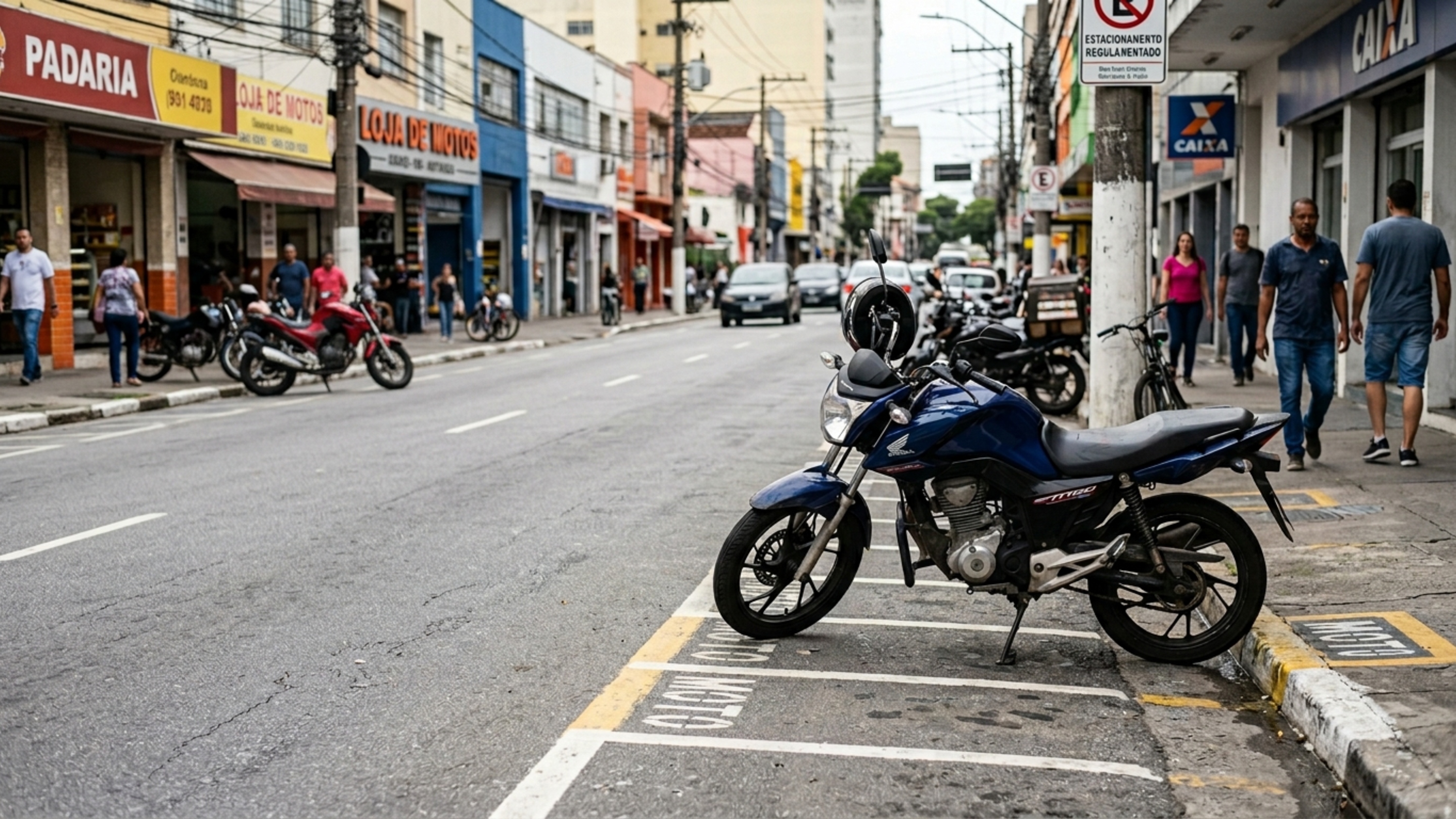 Motociclistas que não conhecem a nova regra de estacionamento podem ser multados