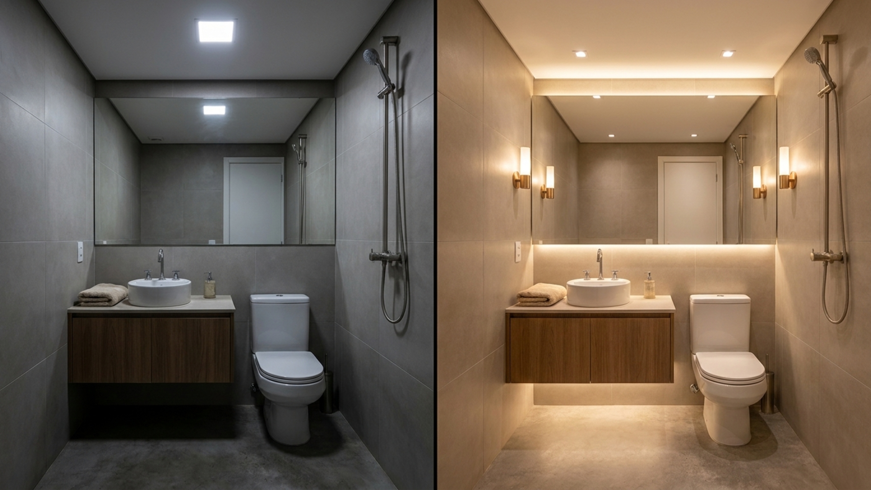 Como cor e luz fazem um banheiro minúsculo de 3 m² parecerem o dobro