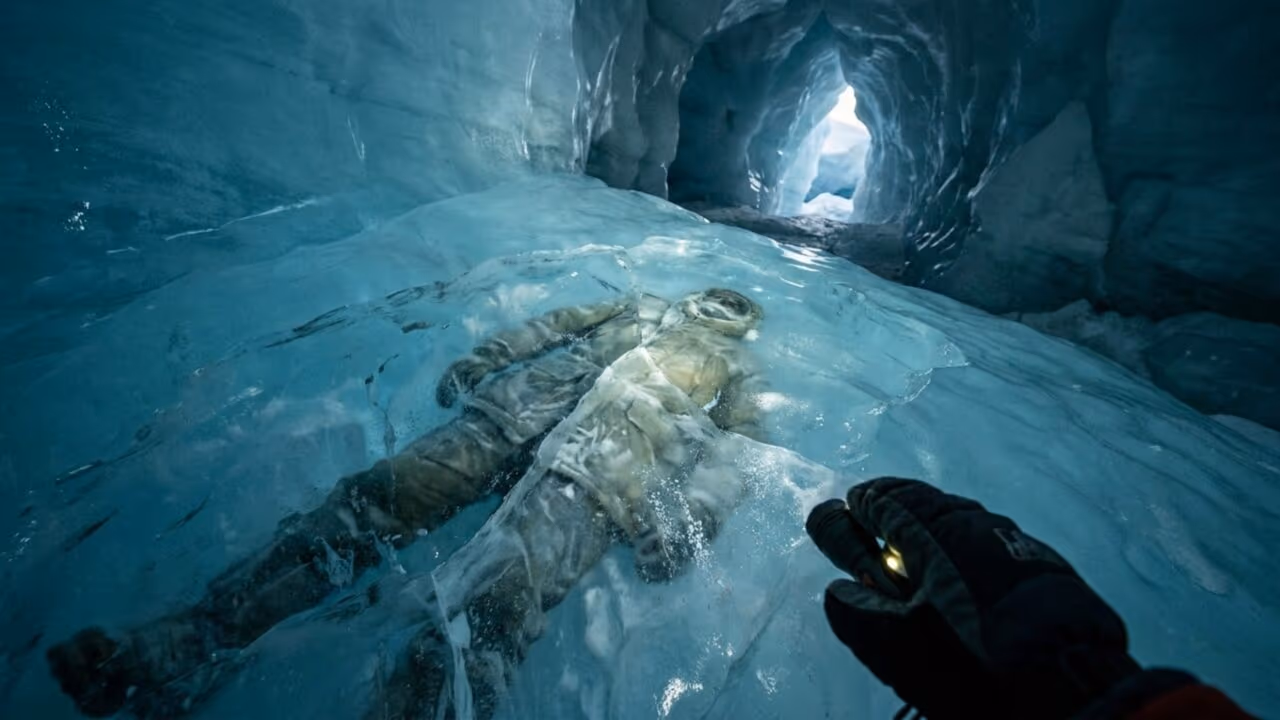 Mistério na Antártida: o corpo congelado encontrado em uma caverna de gelo e o que ele revela