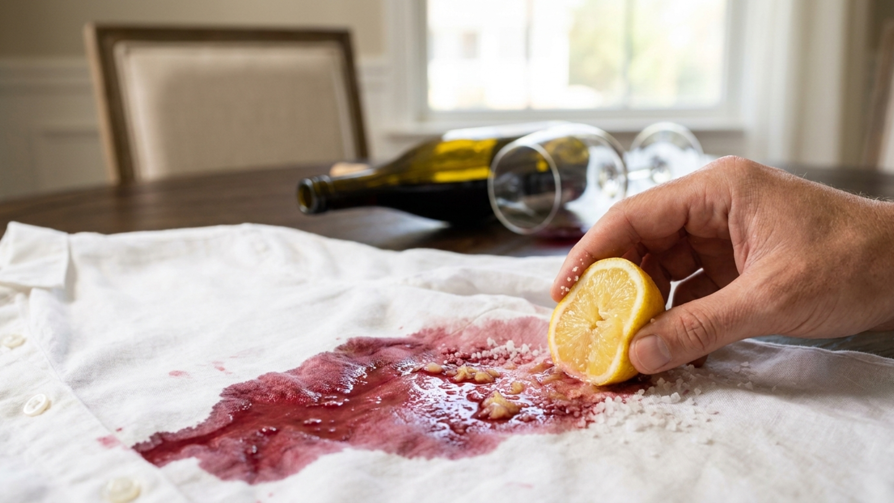 Como tirar mancha de vinho com duas dicas simples e fáceis que funcionam de verdade