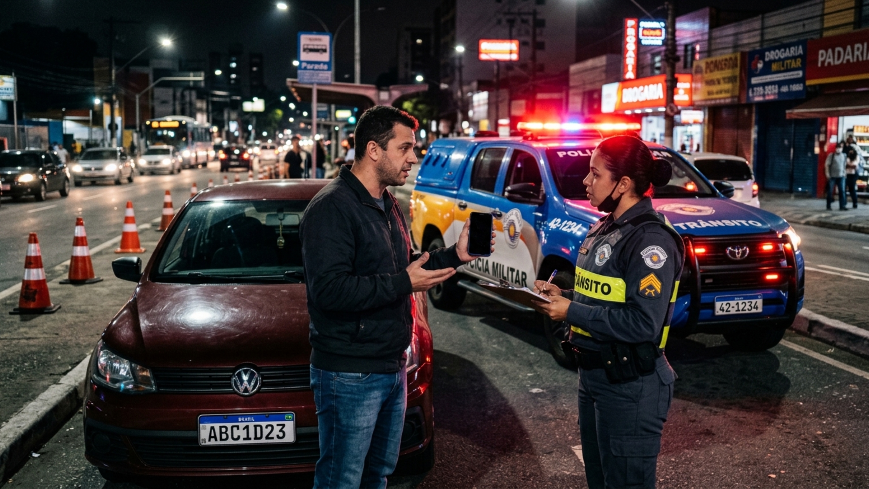 A brecha no Código de Trânsito que anula a multa se o policial recusar a sua CNH digital na blitz