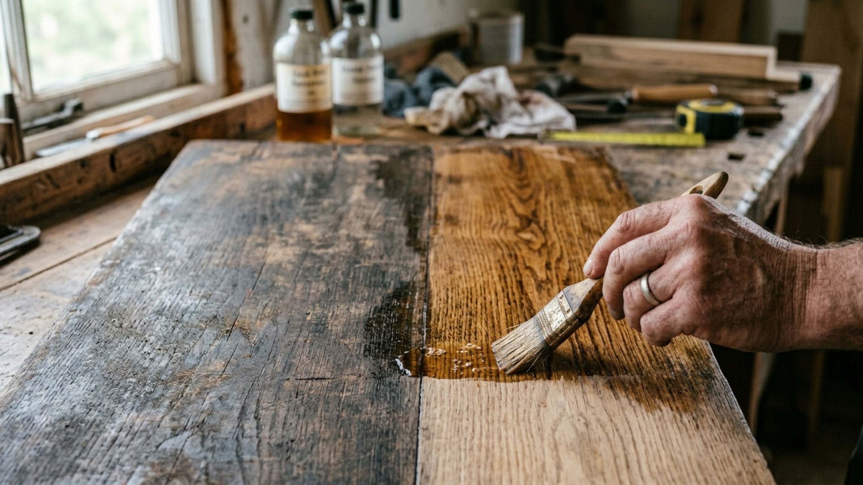 O produto de farmácia que pode clarear madeira velha e restaurar móveis antigos sem precisar lixar