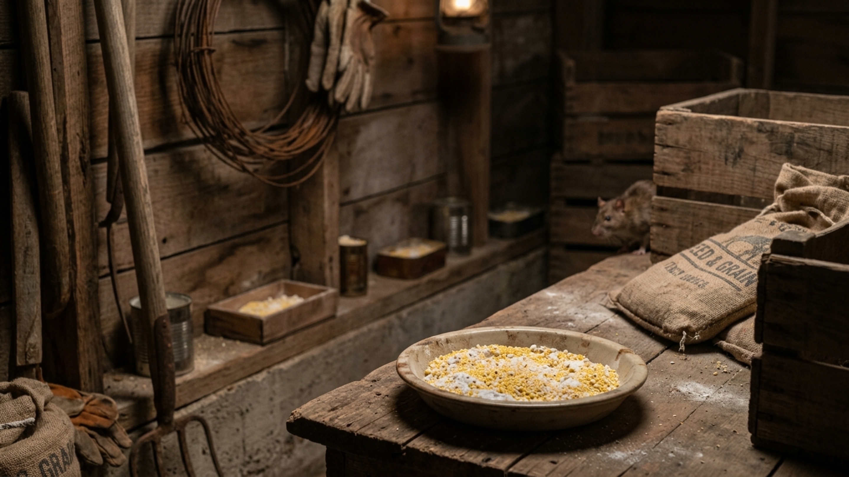 O pó de farmácia inofensivo para cães que extermina ratazanas do galpão em poucos dias