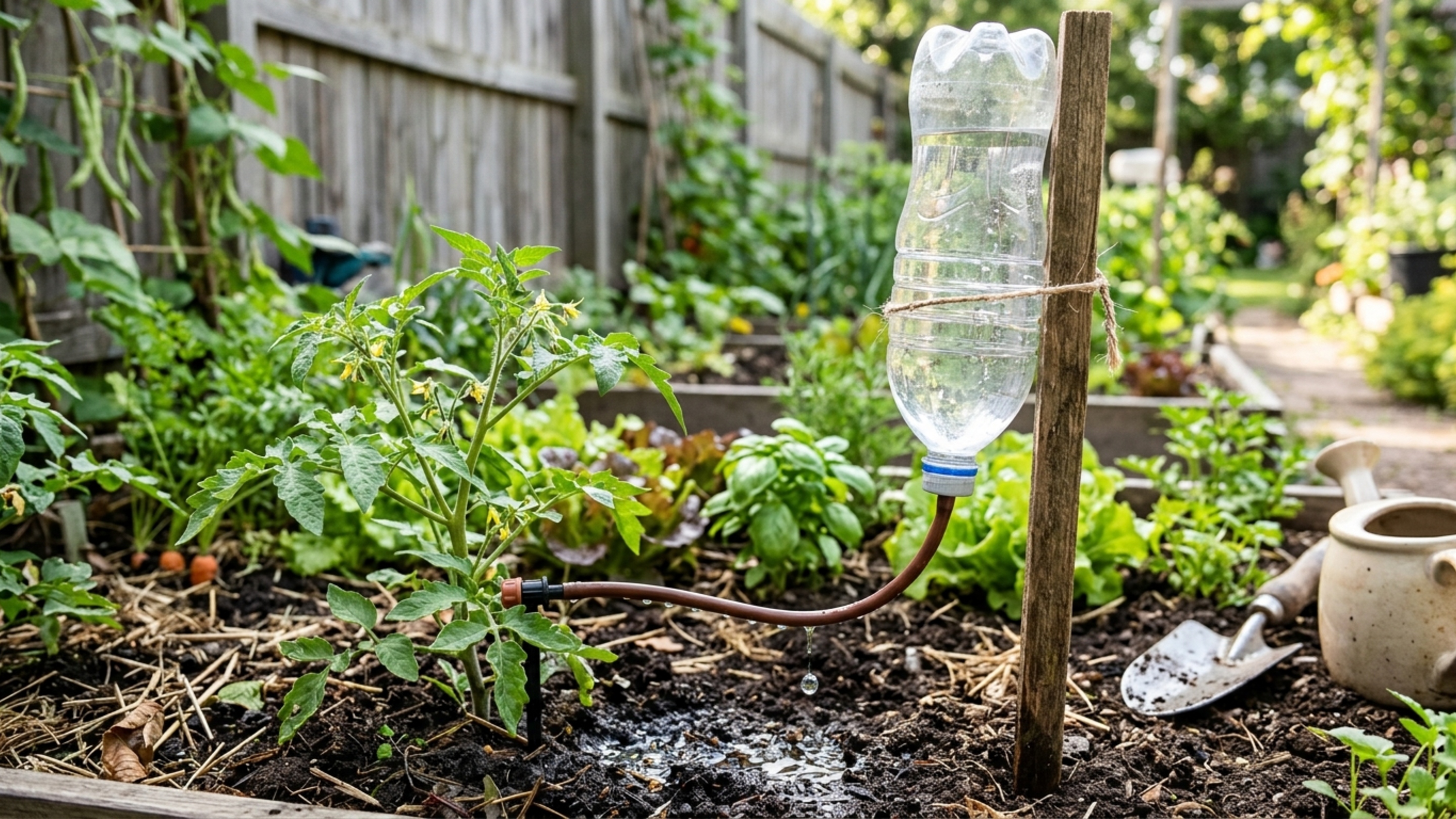 O sistema de irrigação de dois reais que salva sua horta nos dias de calor extremo