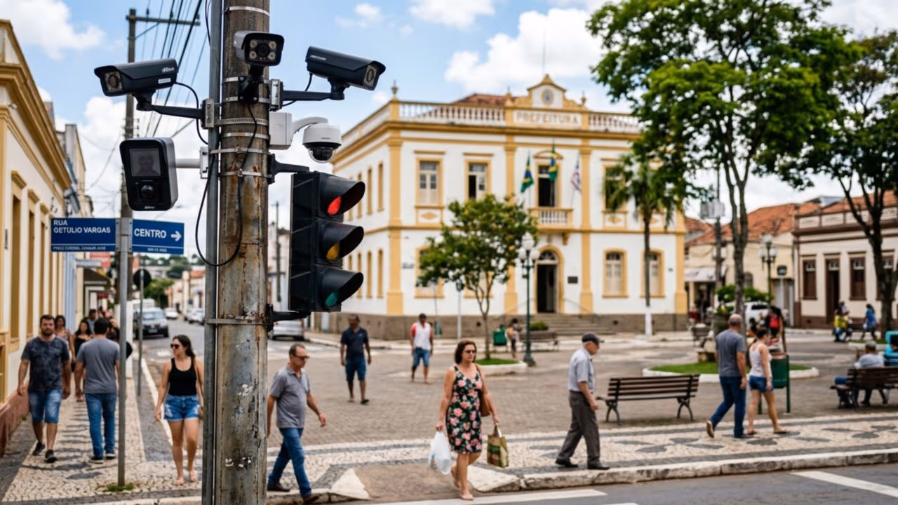 A pequena cidade do interior de São Paulo que tem mais câmeras de reconhecimento facial que habitantes, e o que a lei permite