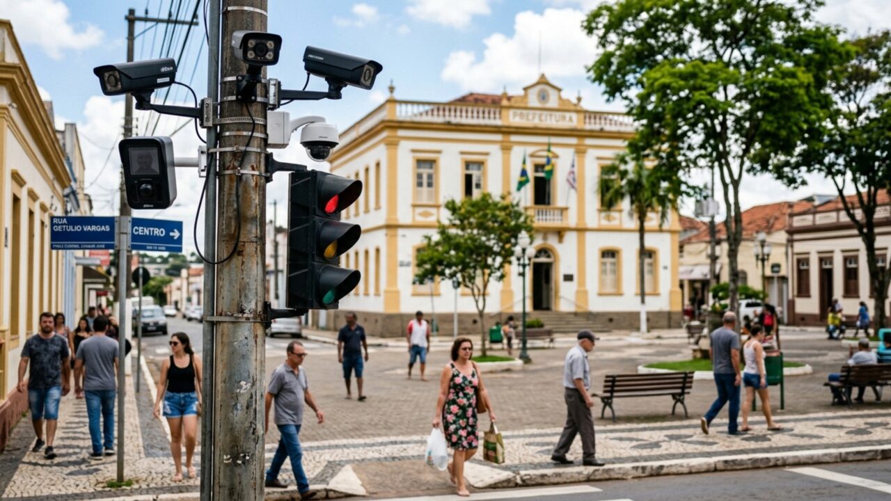 A pequena cidade do interior de São Paulo que tem mais câmeras de reconhecimento facial que habitantes, e o que a lei permite