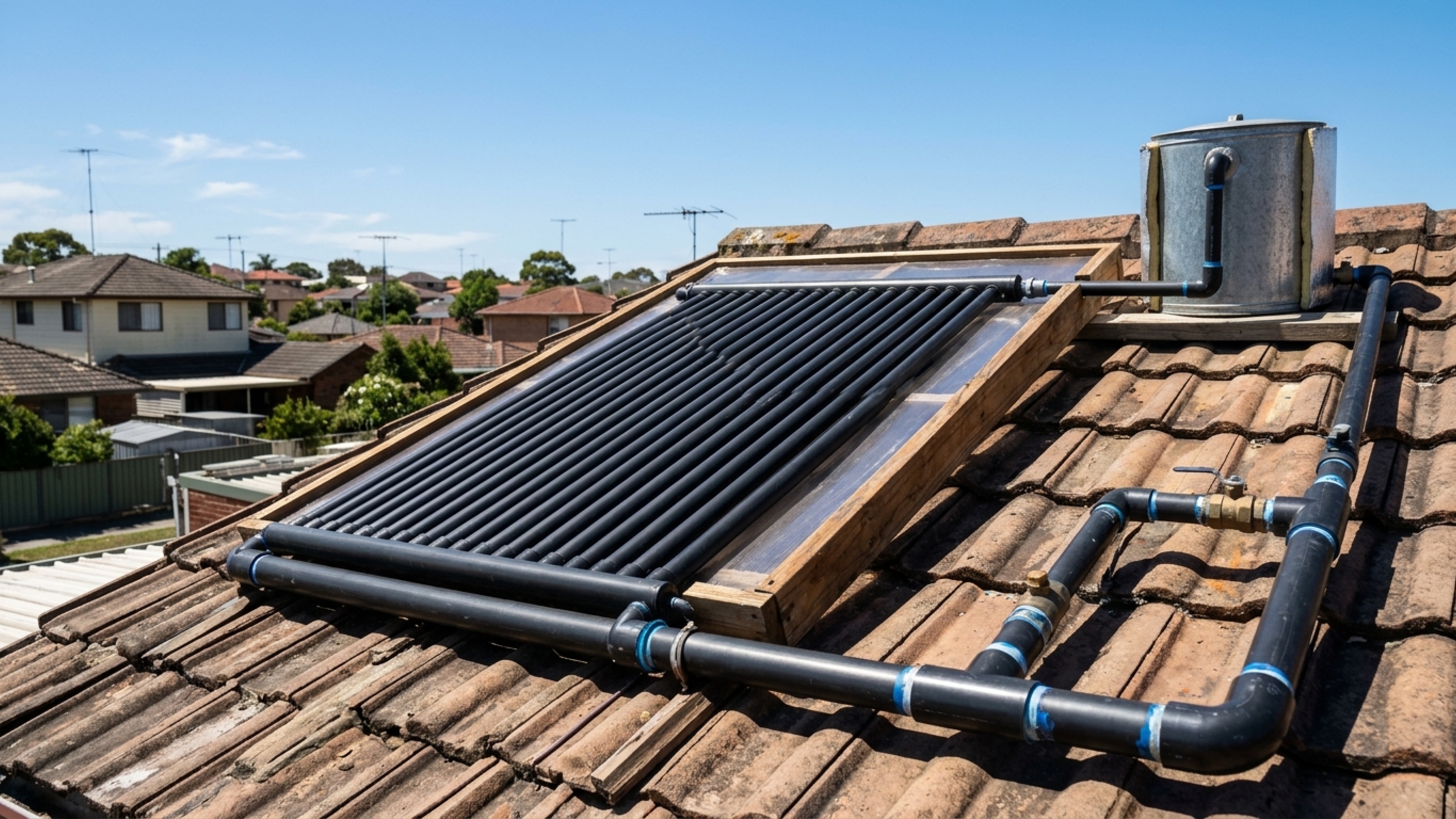 O aquecedor solar caseiro feito com canos de PVC que garante banho quente de graça na roça