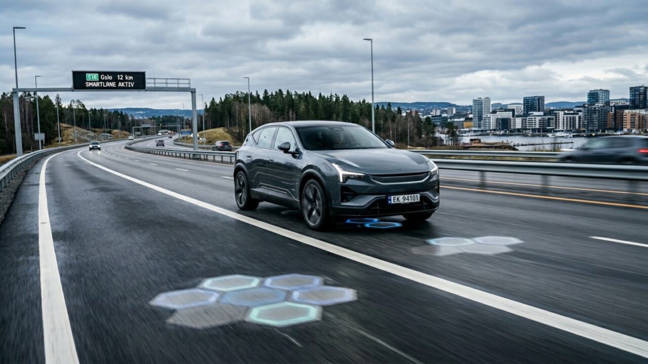 O carro elétrico chinês que não precisa parar para recarregar, as estradas da Noruega já testam a faixa que carrega o veículo em movimento