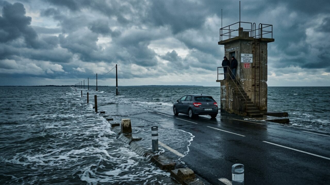 A estrada no meio do oceano que só aparece na maré baixa e intriga quem tenta atravessar