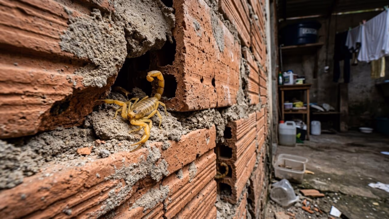 O esconderijo invisível em muros inacabados que atrai escorpiões perigosos dentro de casa