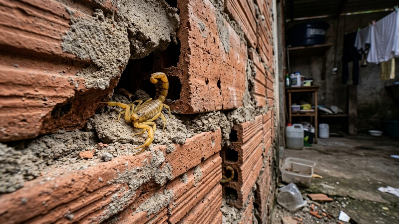 O esconderijo invisível em muros inacabados que atrai escorpiões perigosos dentro de casa