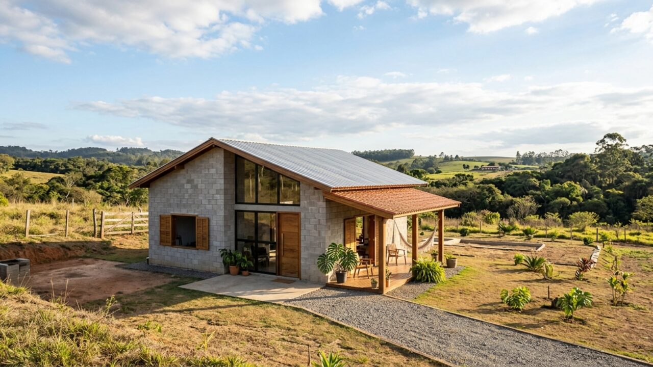 Casa de bloco celular por R$ 14.600: a solução rápida e econômica para ter um imóvel de férias