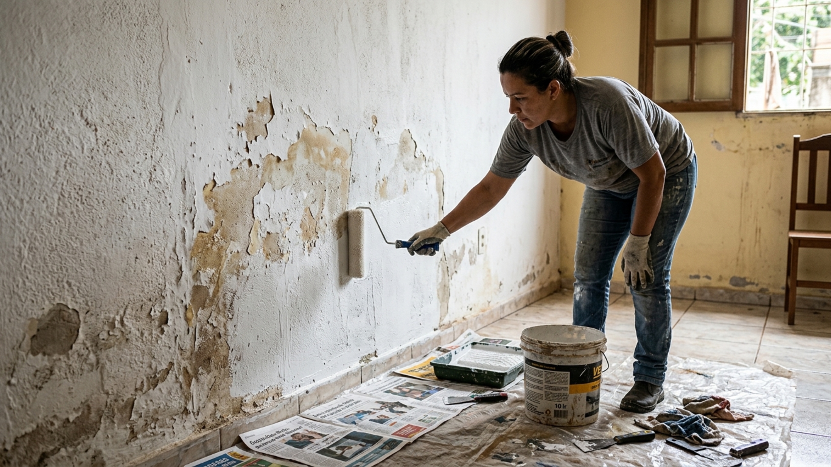 Pedreiro revela as únicas 3 formas de acabar com a umidade na parede de casa