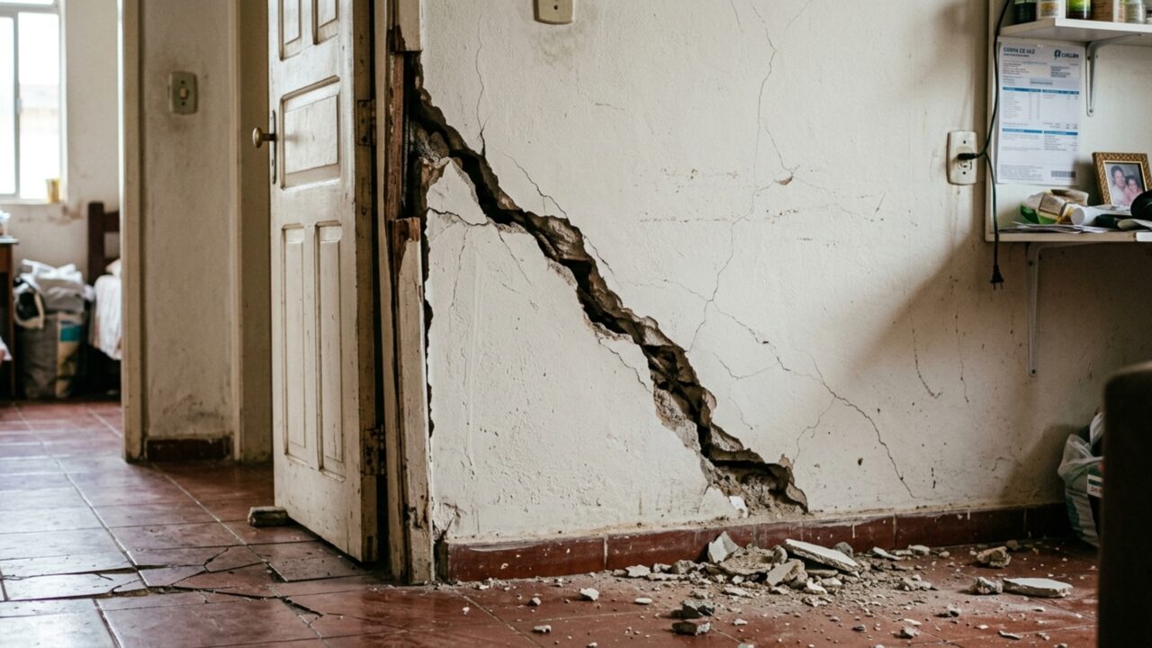 O formato da rachadura na parede que exige que você esvazie a casa e ligue para um engenheiro