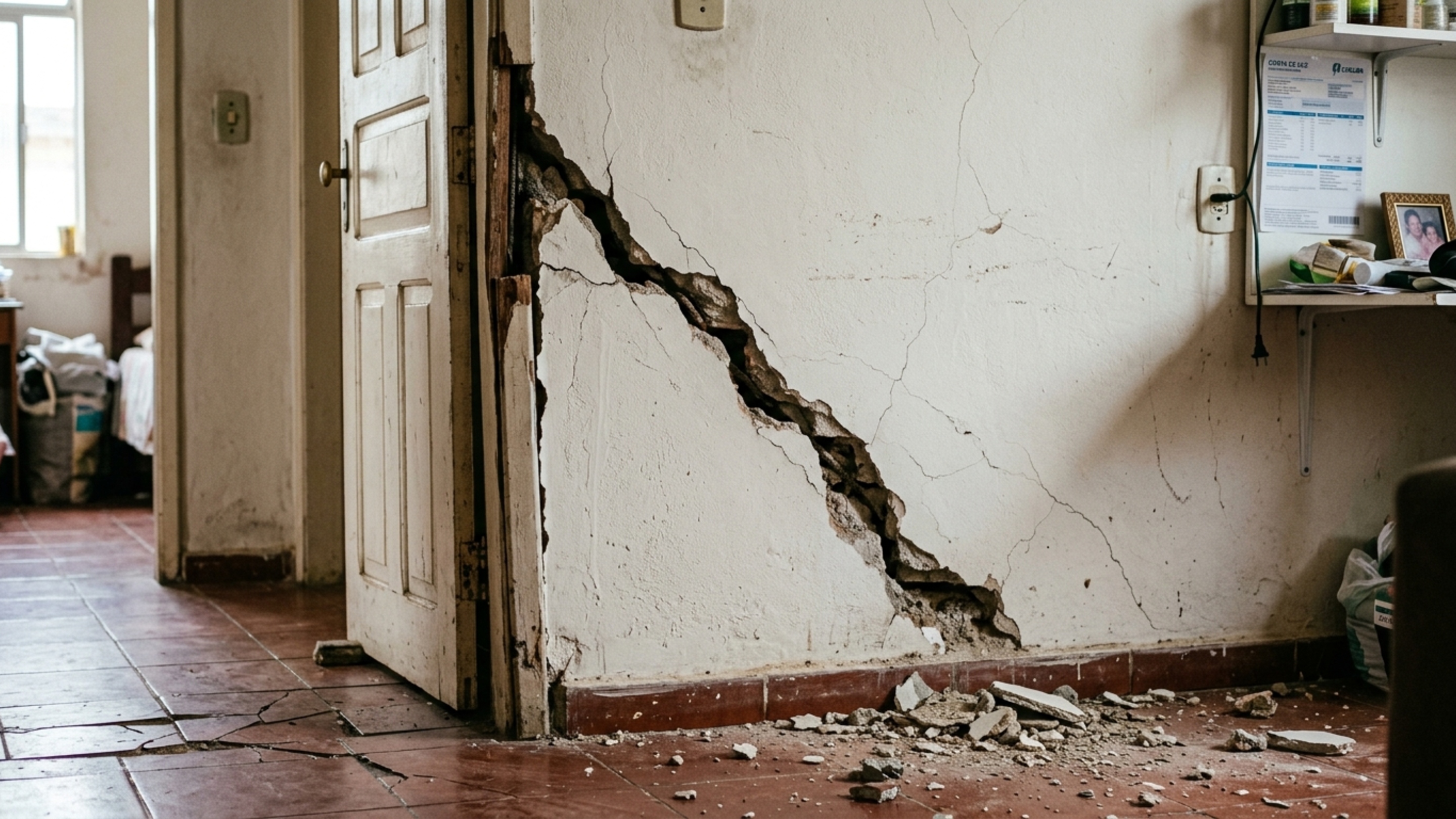 O formato da rachadura na parede que exige que você esvazie a casa e ligue para um engenheiro