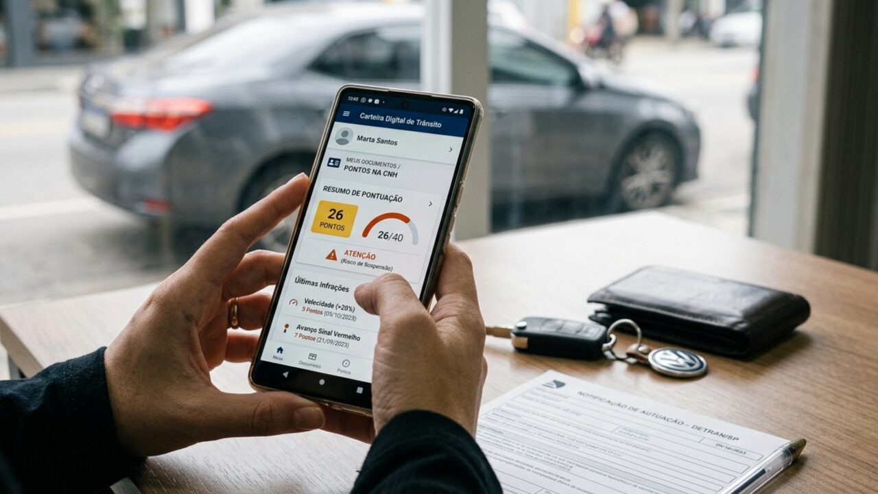 O novo limite de pontos da CNH pode levar à suspensão imediata sem notificação física