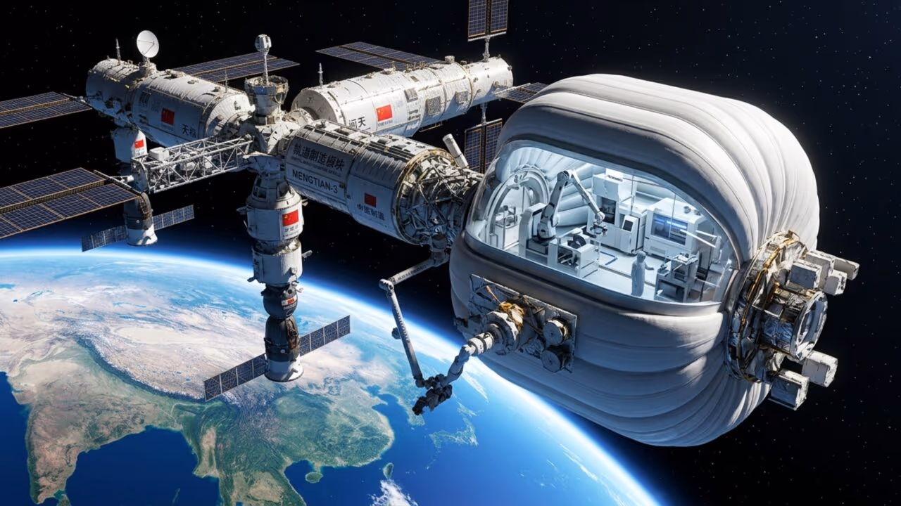 China desafia as realidade: plano é construir uma fábrica no espaço com um módulo de 2 m de diâmetro