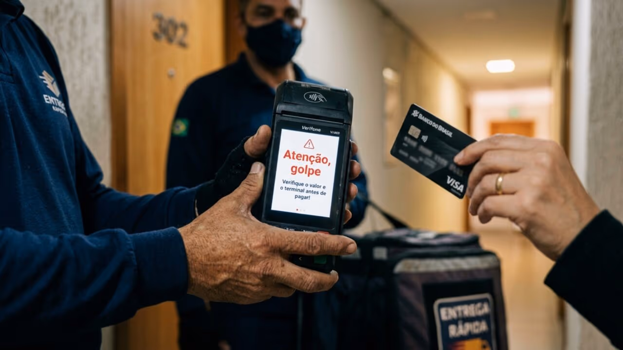 Golpe do falso entregador usa maquininha para cobrar muito mais do que parece