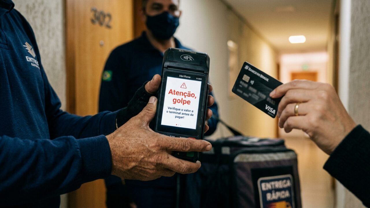 Golpe do falso entregador usa maquininha para cobrar muito mais do que parece