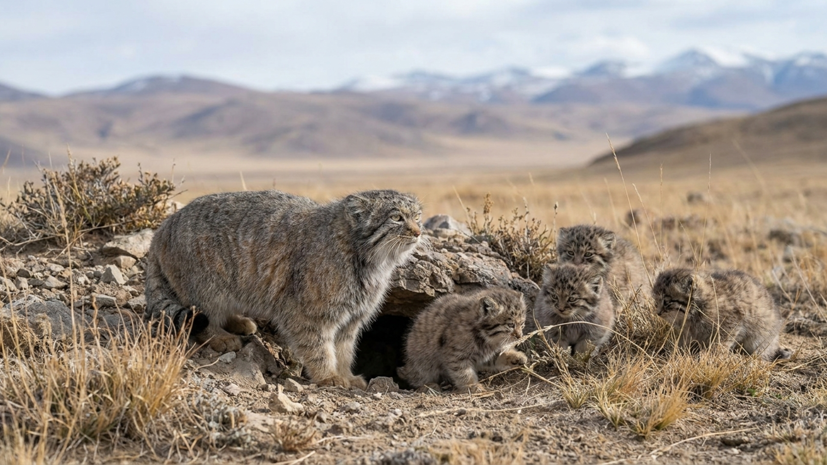 Família de gatos selvagens é capturada por câmera escondida e encanta a internet