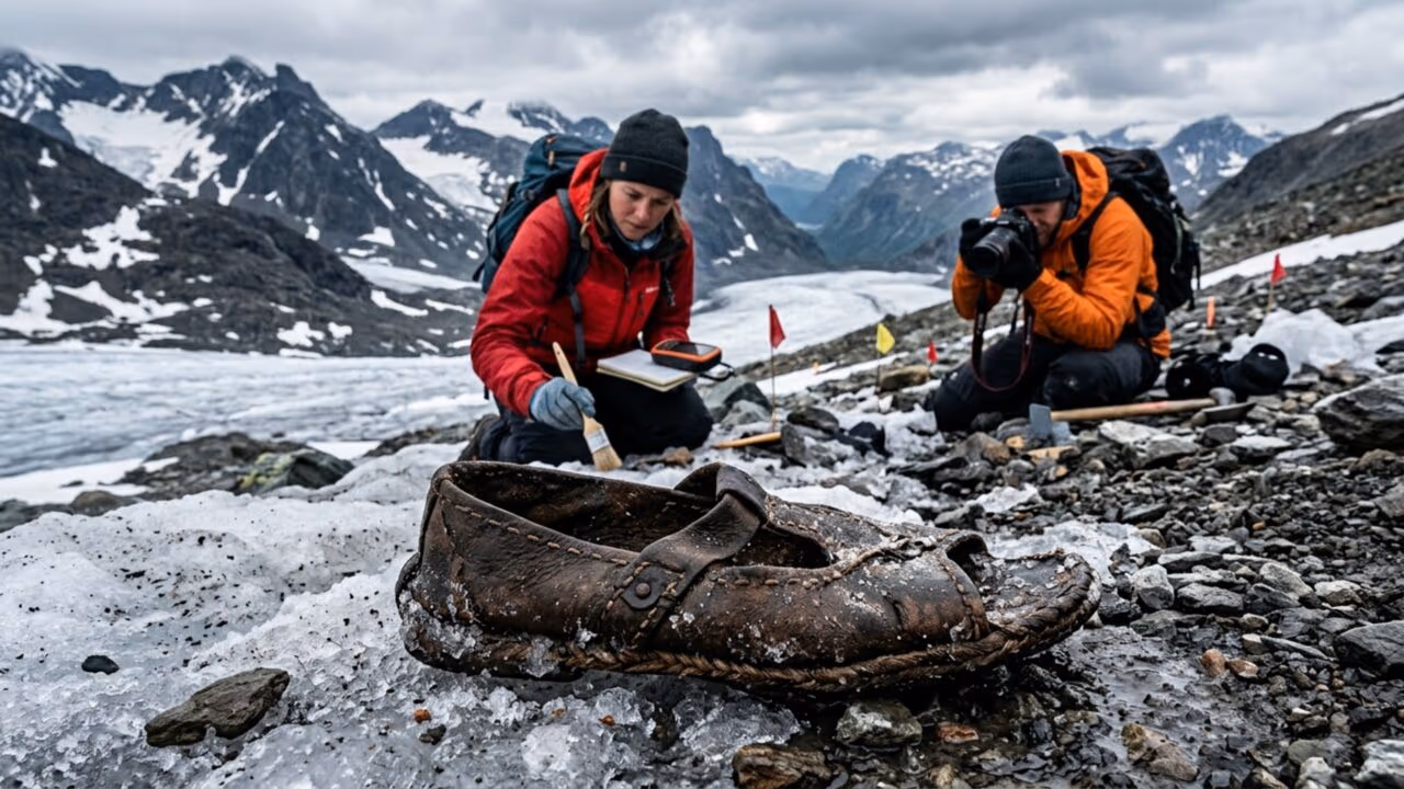 Sandália viking de 1,7 mil anos é encontrada no gelo da Noruega