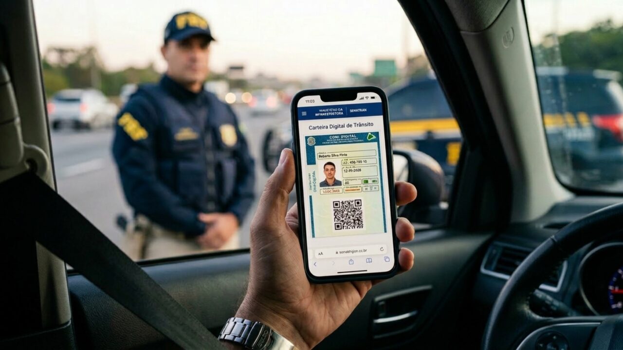 O que fazer se a polícia parar seu carro e pedir para revistar os documentos digitais