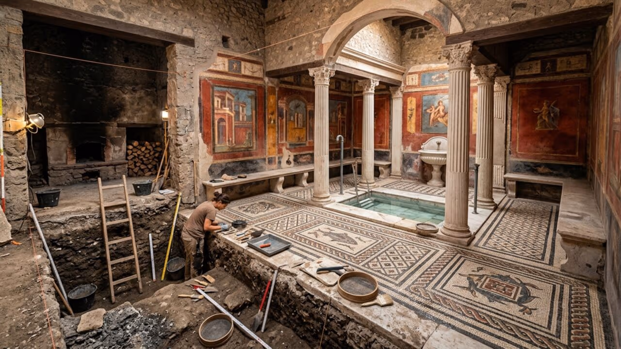 Dentro da terma gigante dos super-ricos de Pompeia