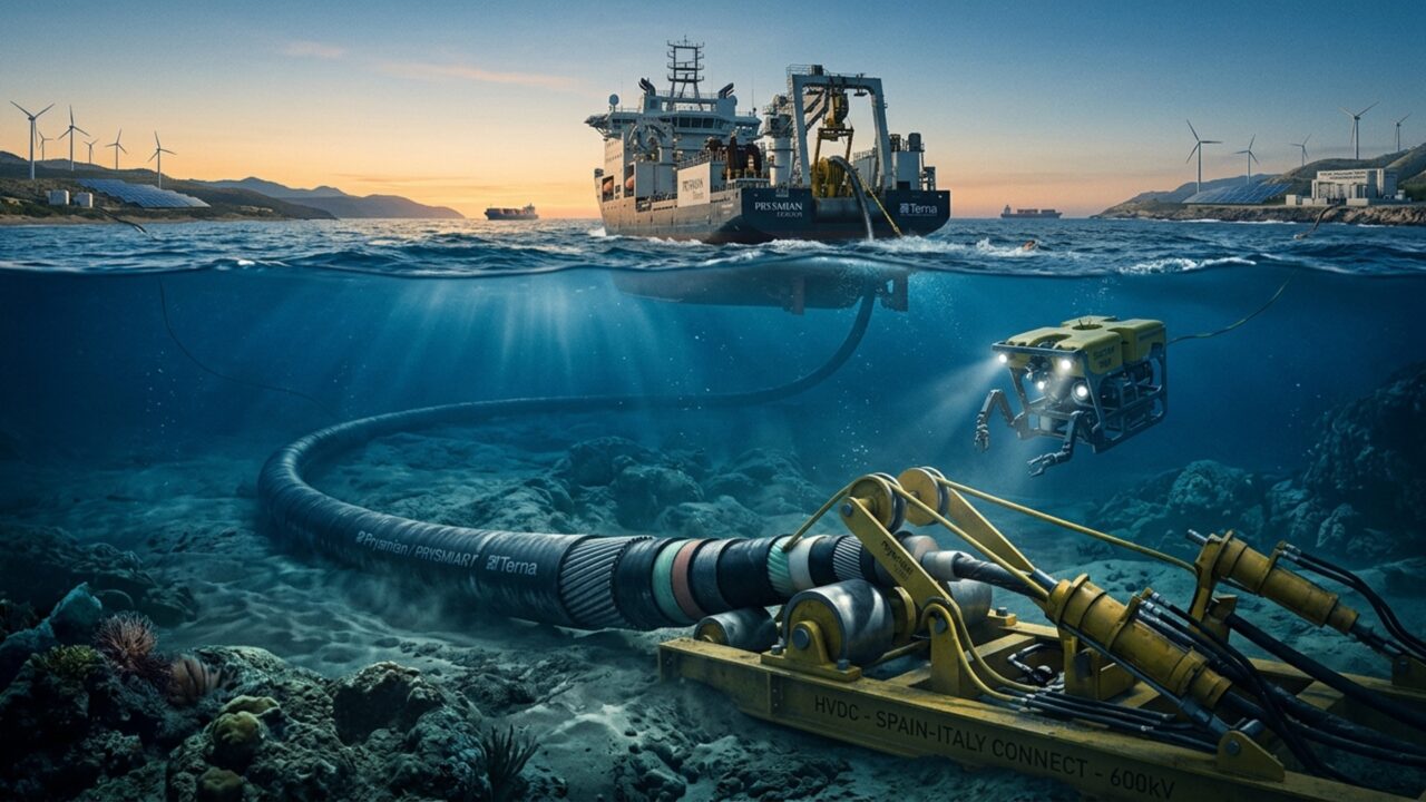 Dois gigantescos cabos submarinos entre Espanha e Itália se tornam um dos principais projetos europeus de interconexão elétrica