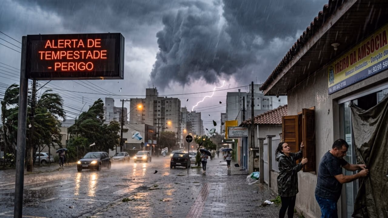 Região Sudeste sobre alerta do Inmet para forte tempestade nessa 3°feira, 19