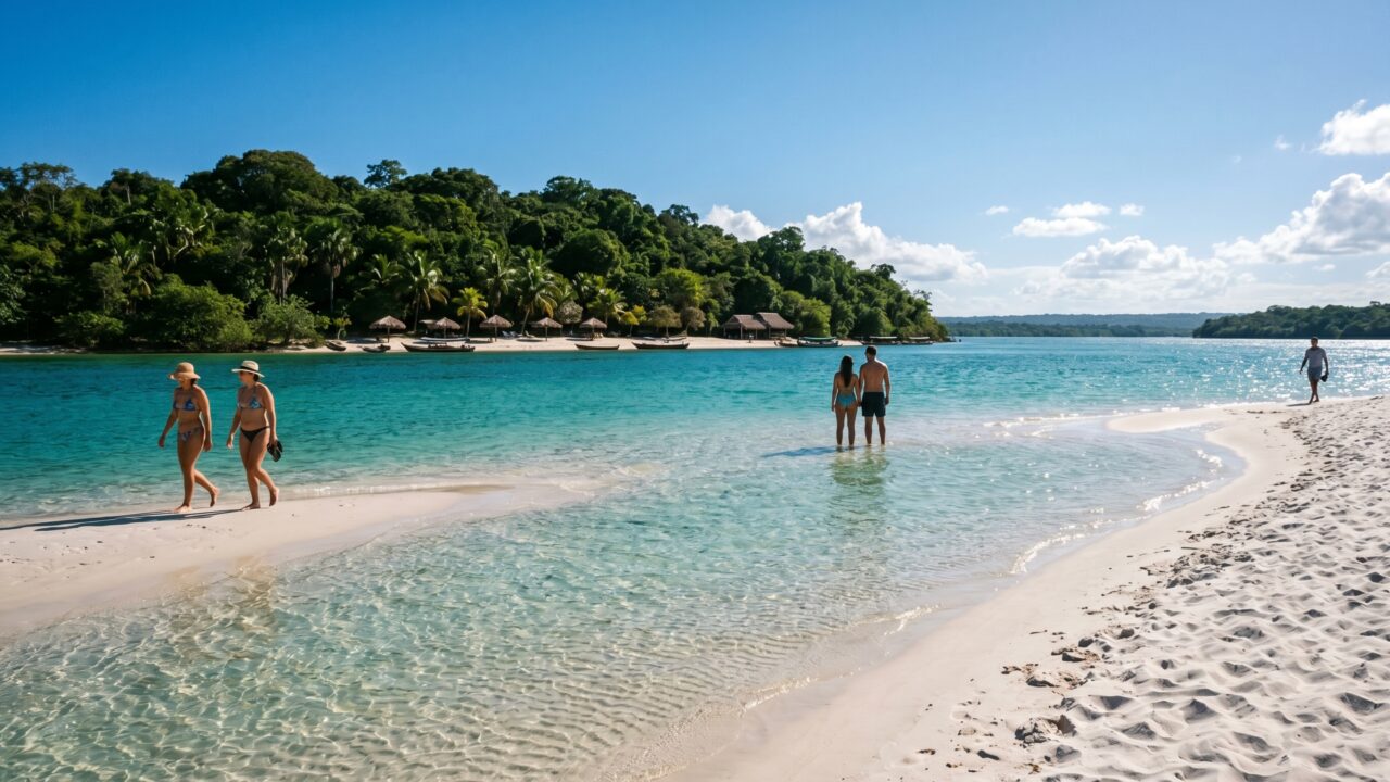 A vila amazônica fundada em 1626 com 6 mil moradores tem a praia de água doce eleita a mais bonita do mundo pelo The Guardian