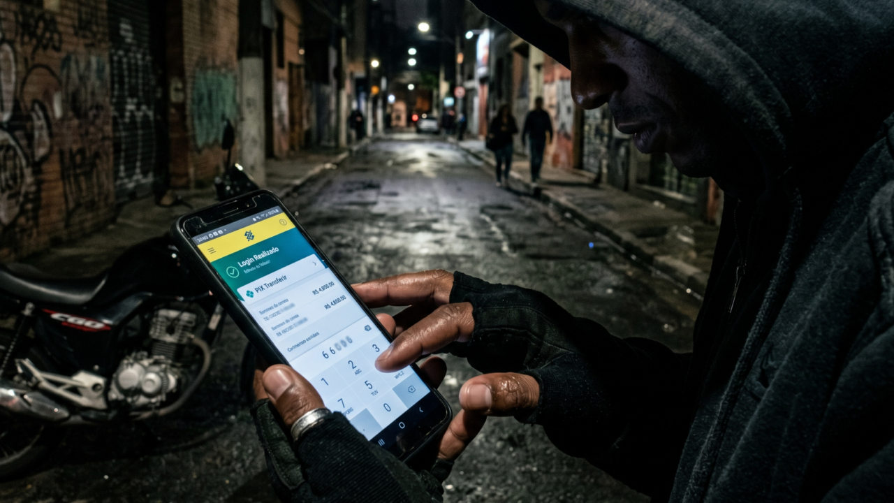 Celular roubado virou porta de entrada para a conta bancária e exige reação rápida