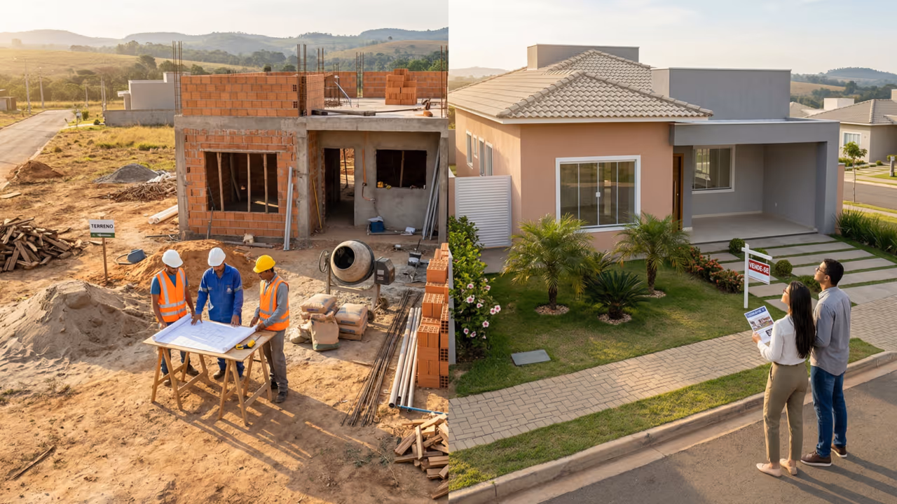 Vale mais a pena construir ou comprar pronta em 2026? A conta real mudou e pouca gente percebeu
