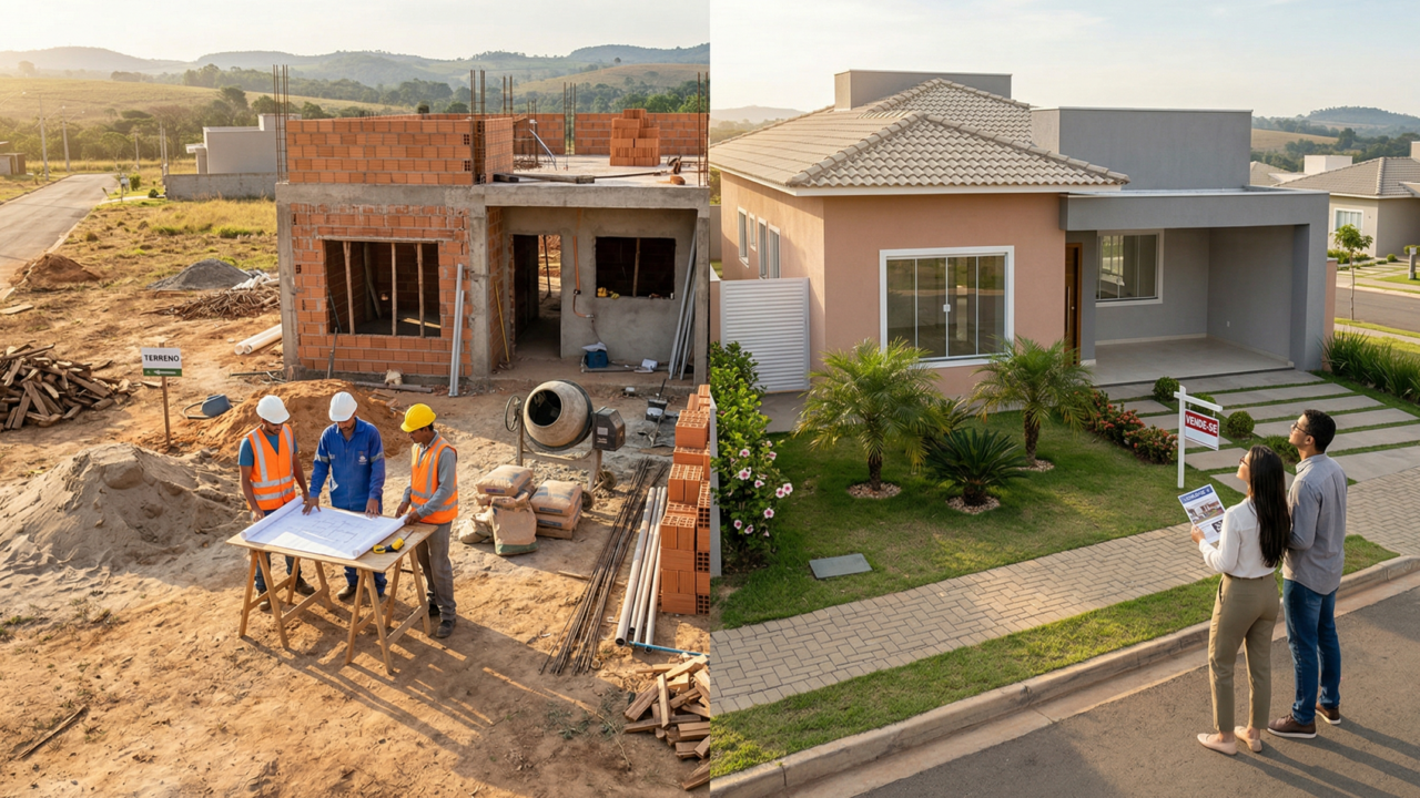 Vale mais a pena construir ou comprar pronta em 2026? A conta real mudou e pouca gente percebeu
