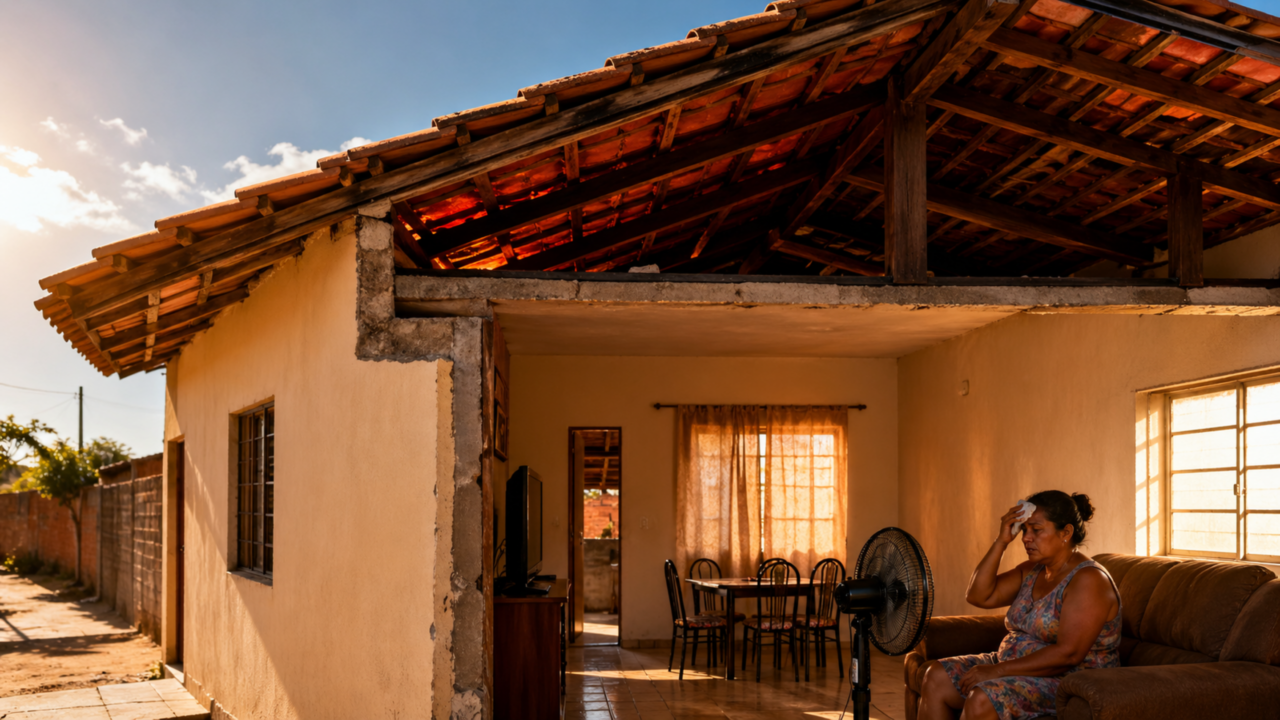 O erro no telhado que deixa a casa quente demais mesmo com ventilador ligado o dia todo