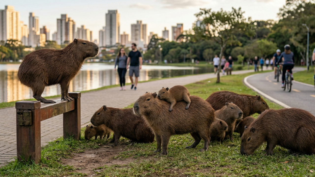 O que a fama da capivara esconde sobre seu comportamento social e sua adaptação surpreendente às cidades