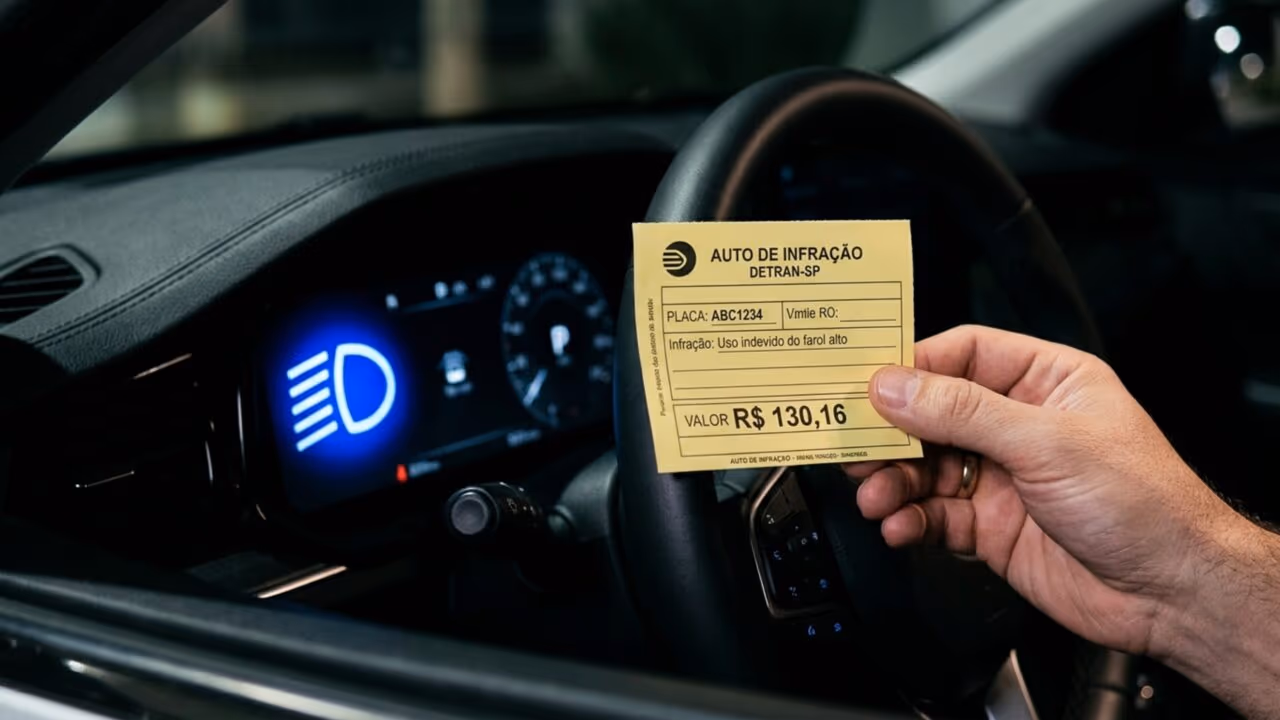 Motoristas que usam farol alto nas ruas iluminadas da cidade achando que é permitido não conhecem o art.223 do CTB