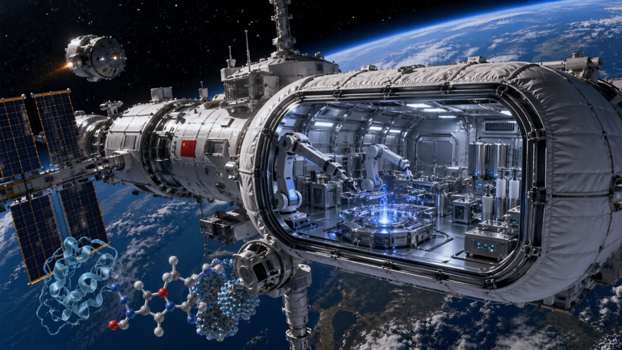 China desafia as realidade plano é construir uma fábrica no espaço com um módulo de 2 m de diâmetro