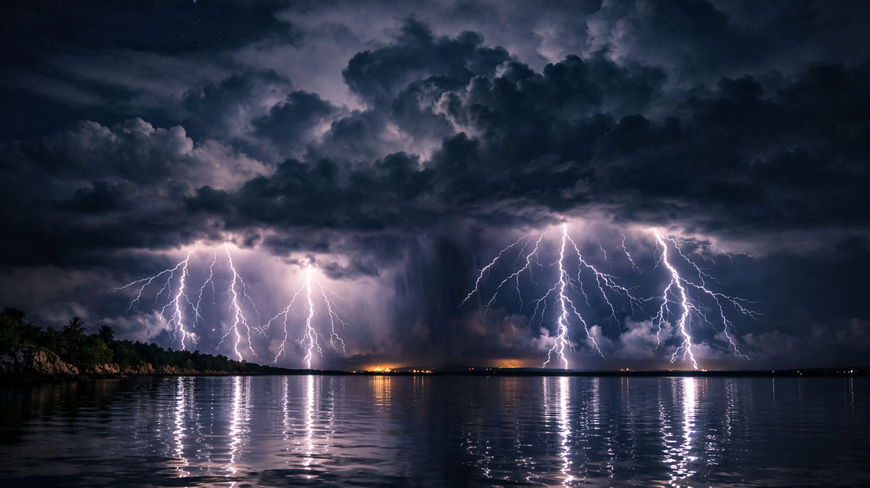 Uma região do mundo onde relâmpagos caem quase sem parar e transforma a noite em dia