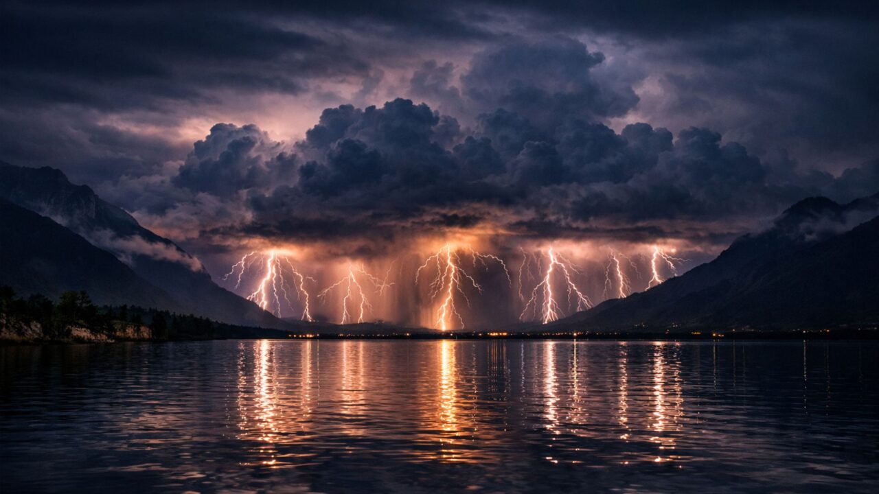 Uma região do mundo onde relâmpagos caem quase sem parar e transforma a noite em dia